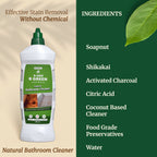 Natural ingredients in B-GRN BeGreen Wash bathroom tile cleaner—soapnut, shikakai, citric acid and coconut surfactants