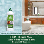 B-GRN BeGreen Wash bathroom tile cleaner applied on tiles — removes stains without acid fumes, septic safe