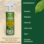 Activated charcoal & citric acid key ingredients in B-GRN BeGreen Wash activated charcoal limescale remover