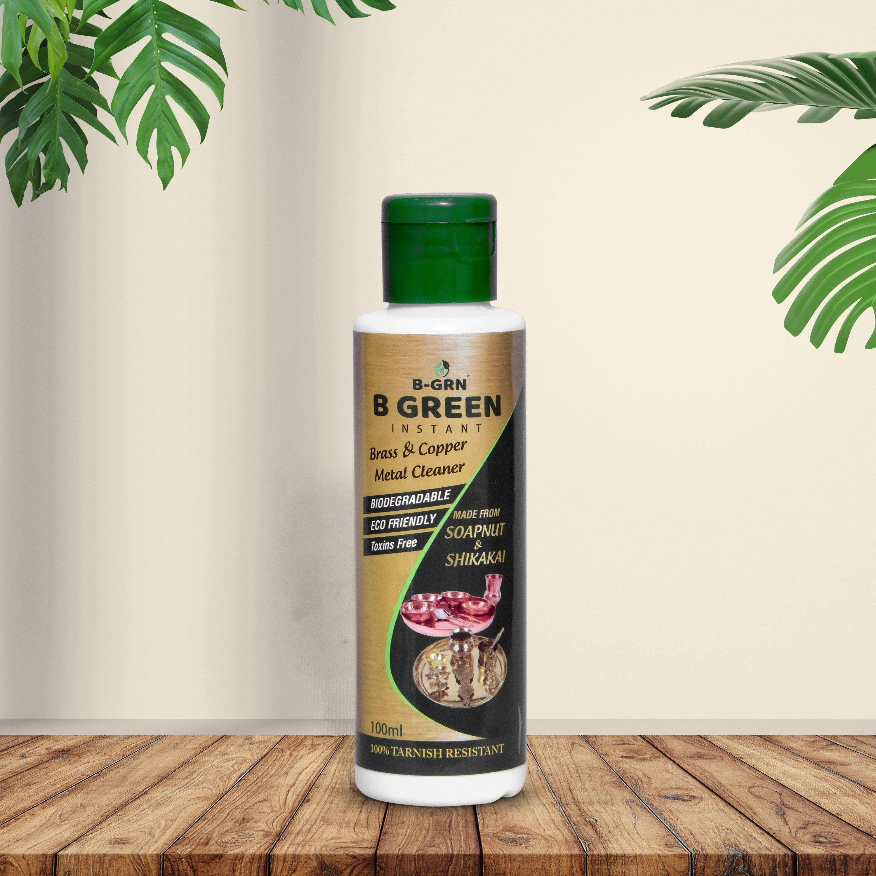Natural brass and copper cleaner 100ml soapnut & shikakai B-GRN BeGreen Wash