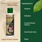 Soapnut & shikakai key ingredients in B-GRN BeGreen Wash natural brass and copper cleaner