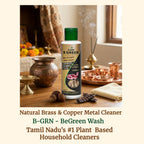 B-GRN BeGreen Wash brass & copper metal cleaner in use—natural brass and copper cleaner plant-based natural
