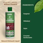 B-GRN BeGreen Wash natural dishwashing liquid back label—full ingredient list, no SLS, no sulphates