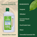 Soapnut & essential oil key ingredients in B-GRN BeGreen Wash floor cleaner liquid